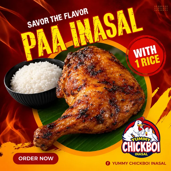 Yummy Chickboi Inasal grilled chicken leg with rice