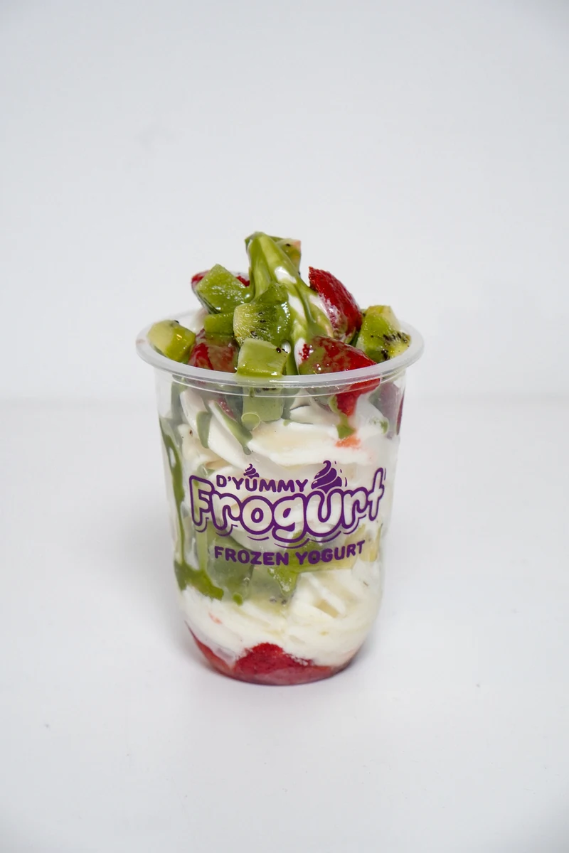 D'Yummy Frogurt fruit-topped frozen yogurt product photo