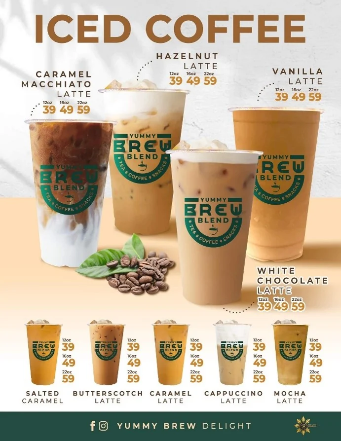 Yummy Brew Blend iced coffee menu