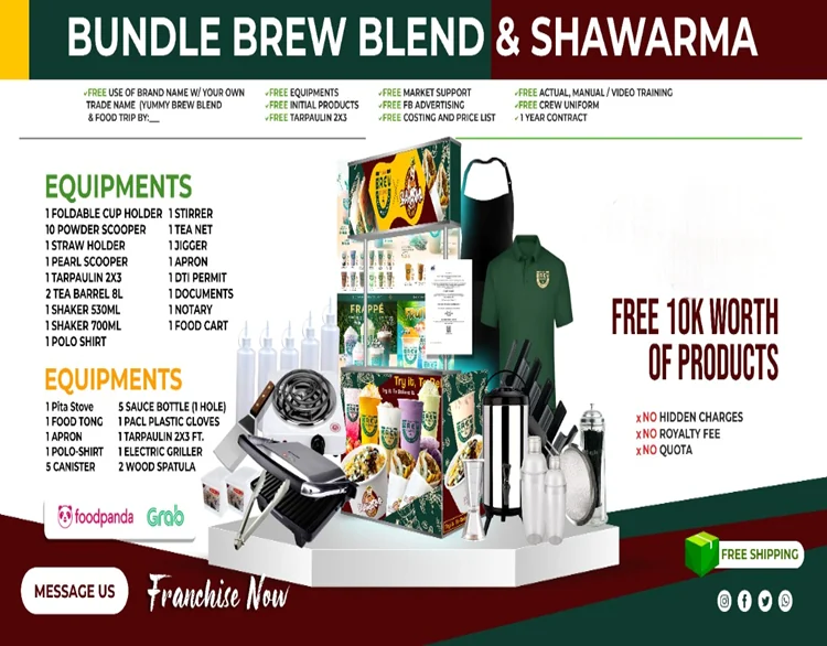 Brew Blend and Shawarma bundle setup with equipment